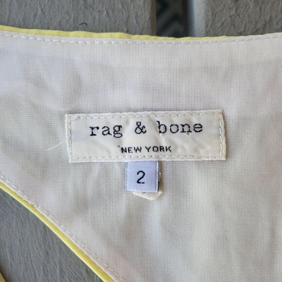 Rag & Bone Womens A-Line Dress Pleated Raceback‎ Cutout Yellow Size 2 - Picture 5 of 6